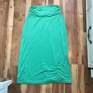 Green Long Cover-Up Skirt, Size Medium